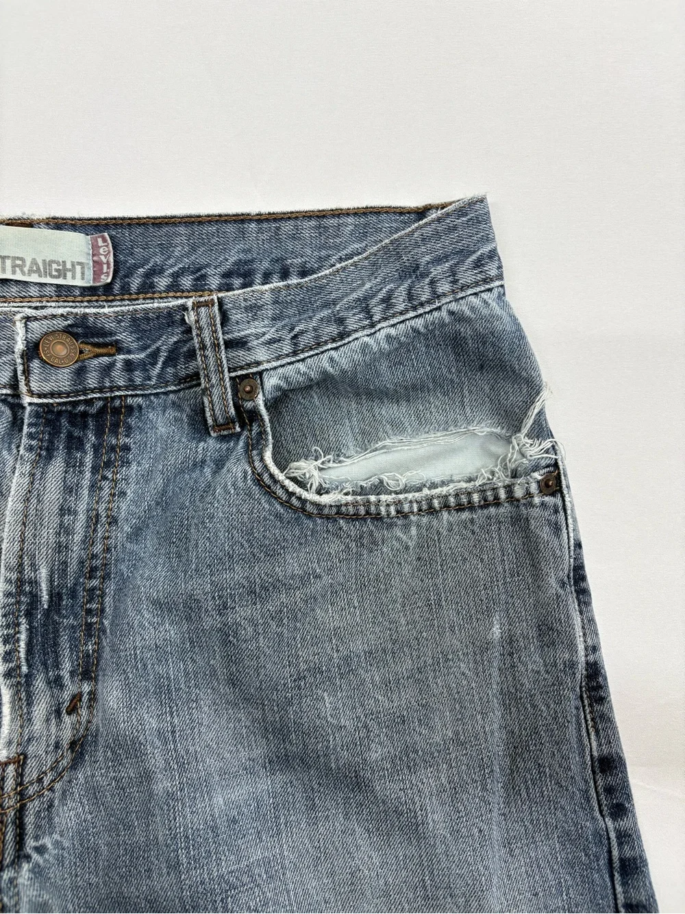Levi’s 569 Jeans Loose Baggy Wide Leg Grunge Skate Distressed Faded Y2K 33x32